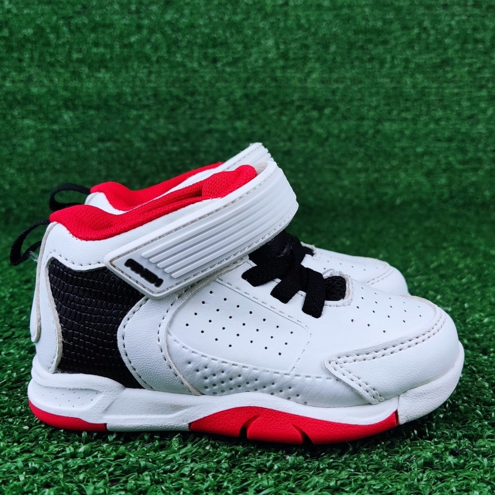 AND1 Basketball Sneakers Kids Size 5 White Red Black High Top IBA123ES176 Strap